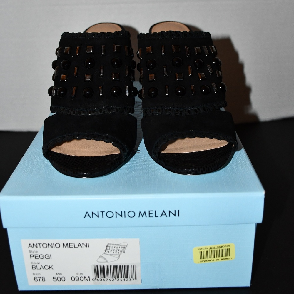 Antonio Melani Peggi Studded Leather Peep Toe Dres